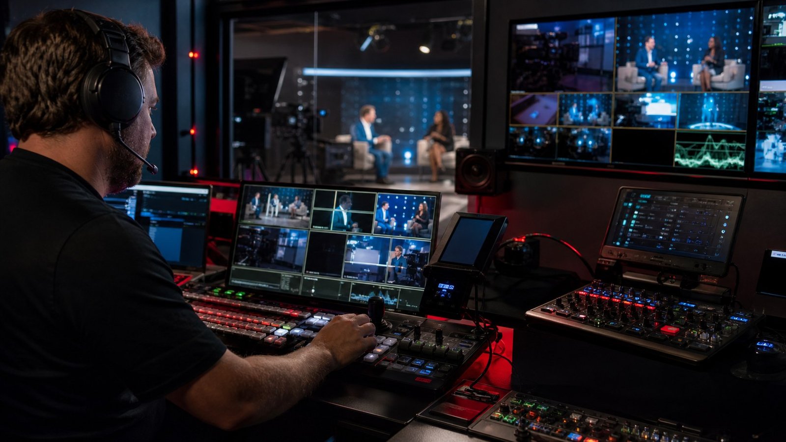 Live streaming production control room